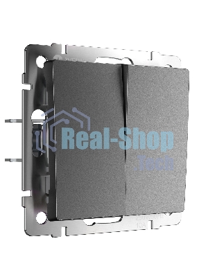 Выключатель двухклавишный проходной WERKEL (графит матовый) W1122064