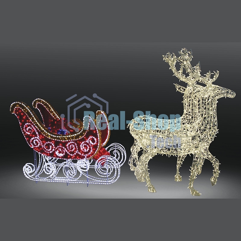 Фигура олени с санями Neon-night
