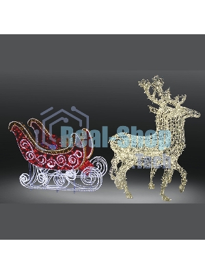 Фигура олени с санями Neon-night