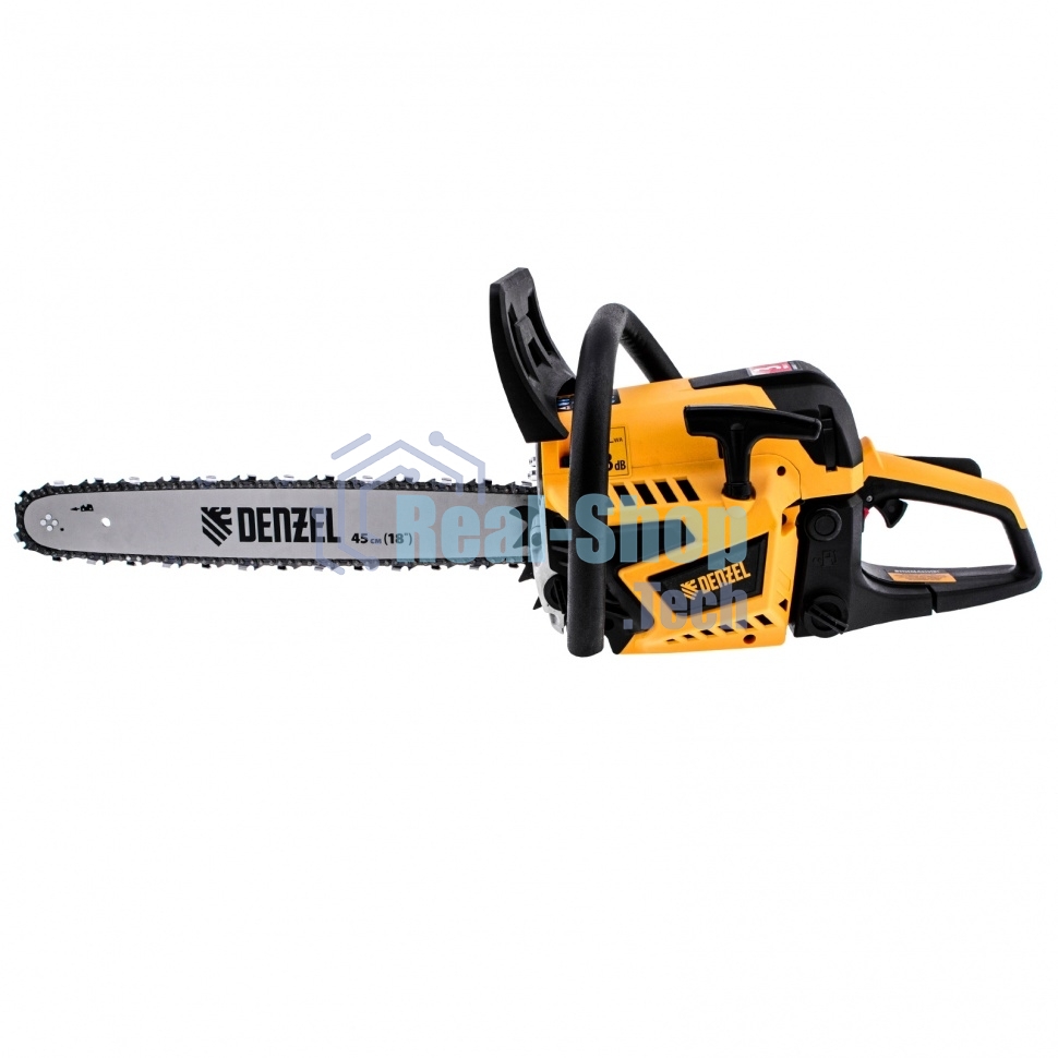 Пила цепная бензиновая Denzel DS-5218, шина 45 см, 52см3, 3 л.с., шаг 0,325, паз 1,5 мм, 72 зв