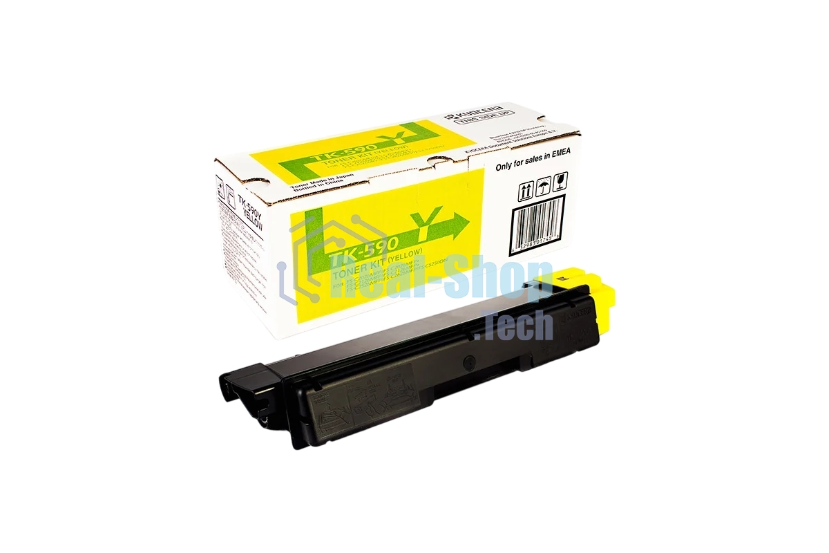 Картридж лазерный Kyocera TK-590Y (1T02KVANL0) желтый для FS-C2026MFP/C2126MFP/C2526MFP/C2626MFP/C5250DN 5000 стр.