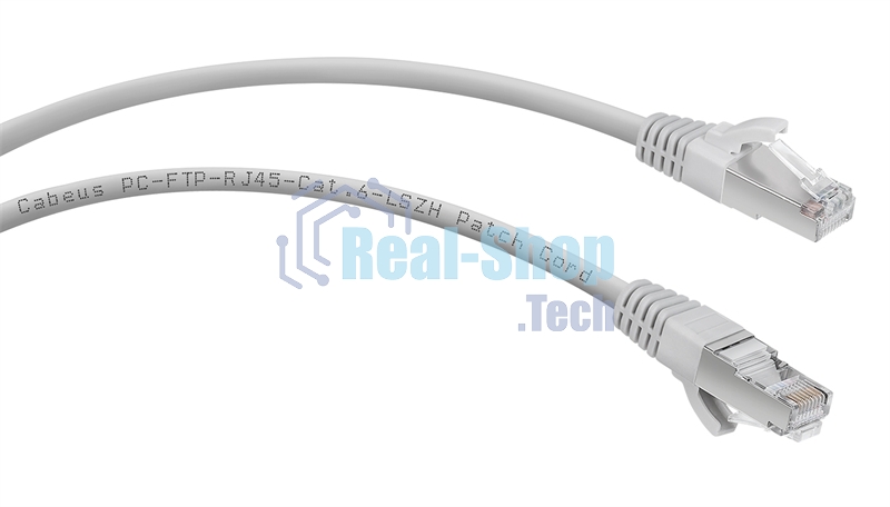 Шнур коммутационный Cabeus, cat.6, экр., F/UTP, RJ45/RJ45, LSZH, AWG24, 1м, серый