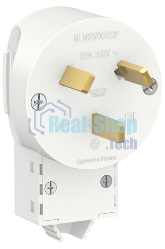 Вилка силовая СП BLANCA 2P+N 32А 250В белый SchE