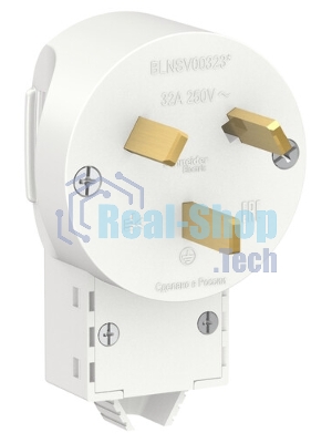 Вилка силовая СП BLANCA 2P+N 32А 250В белый SchE