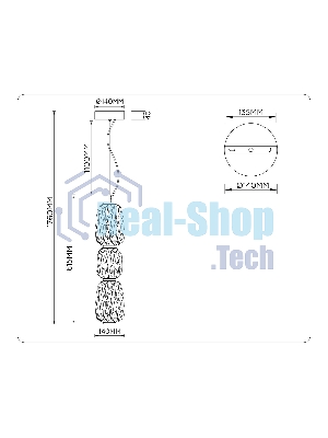 Подвесной светодиодный светильник Ambrella light LH30102 SB/TI бронза/янтарь 23W 3000K 140*140*1760