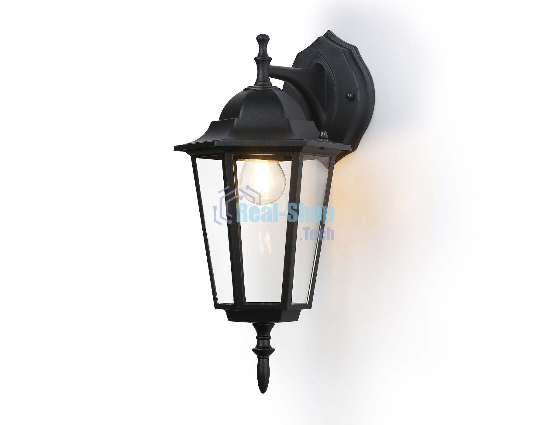 Уличный настенный светильник Ambrella light ST2018 BK/CL черный/прозрачный IP54 E27 max 40W 360*150*210