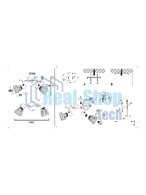 Светильник Ambrella light TR8660/2 BK/GD черный/золото E14/2 max 60W 330*100*170
