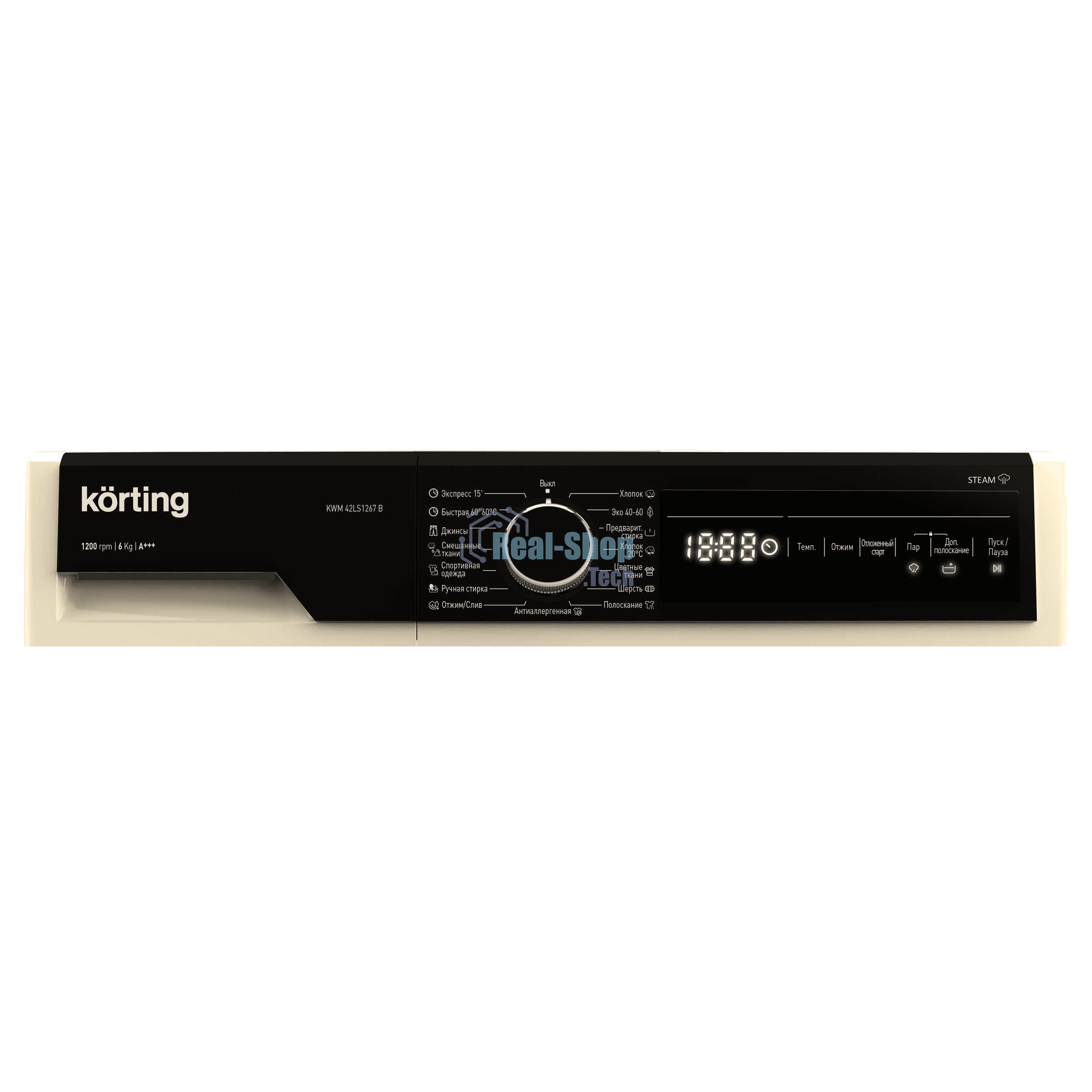 Стиральная машина Korting KWM 42LS1267 B бежевый, загрузка фронтальная 6 кг, 1200 об/мин, класс: А+++