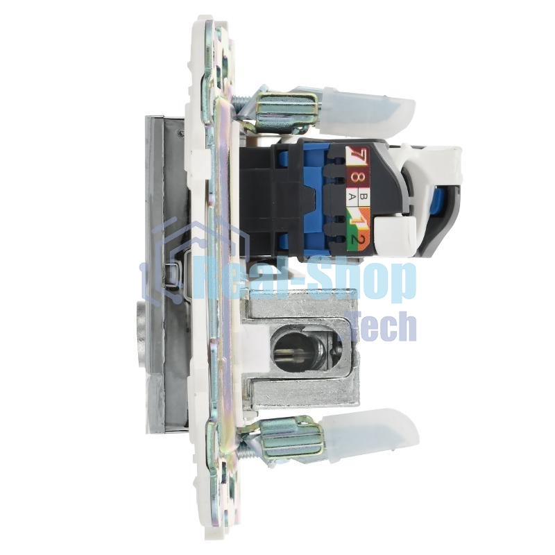 SKANDY Розетка двойная TV+RJ45 кат.5E SK-A14N никель | SK-AK20-1-K50 | IEK
