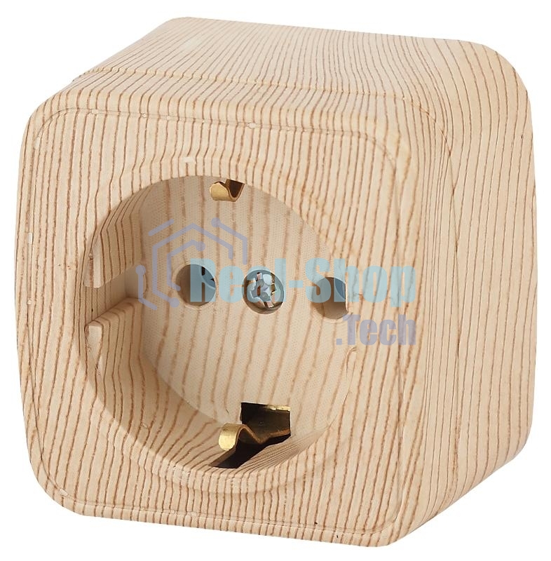 Розетка Intro 2P+E Schuko, 16А-250В, IP20, ОУ, Polo, сосна (16/320/3840) 3-202-11