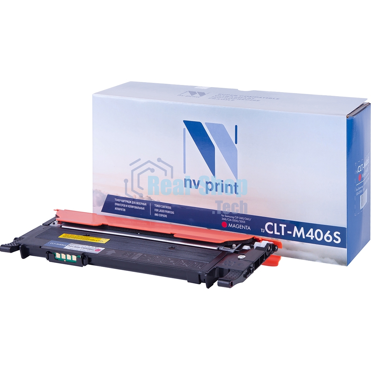 Картридж лазерный NVPrint совместимый Samsung CLT-M406S Magenta для CLP-360/365/368/CLX-3300/3305 (1000k)