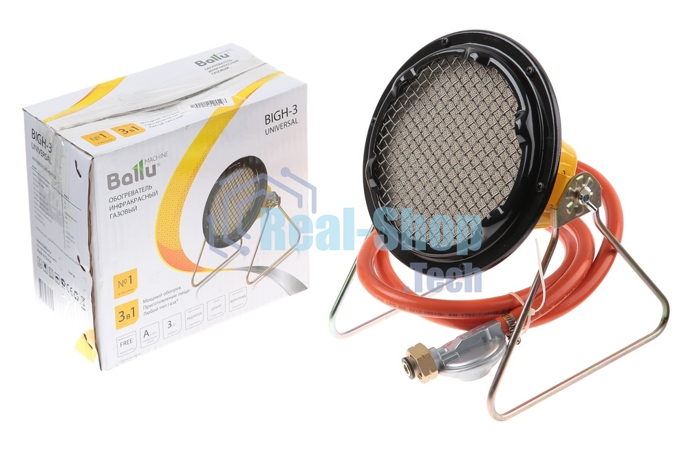Обогреватель инфракрасный газовый Ballu BIGH-3 желтый, керамический, 3000 Вт, 30 м2