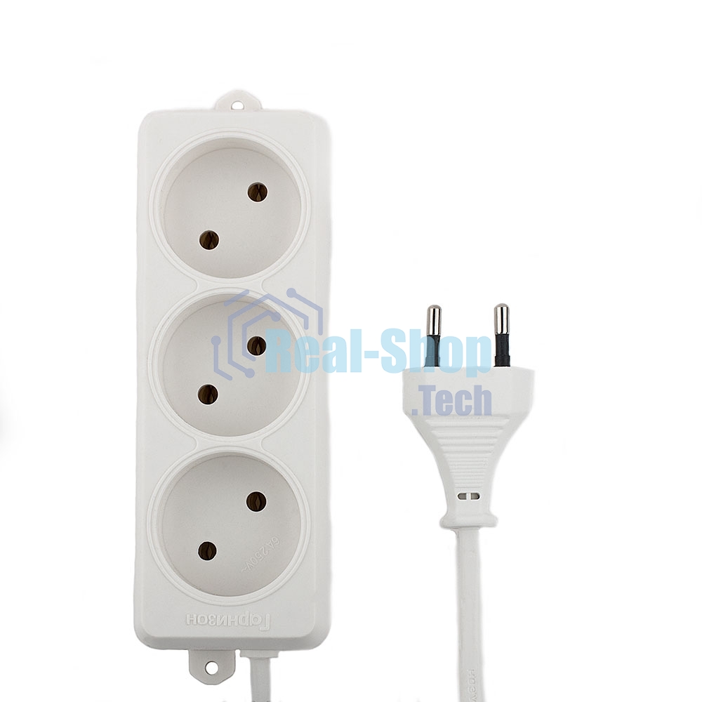 Удлинитель Гарнизон EL-E3-W-5, 3 розетки допустимый ток 6А, длина 5 м