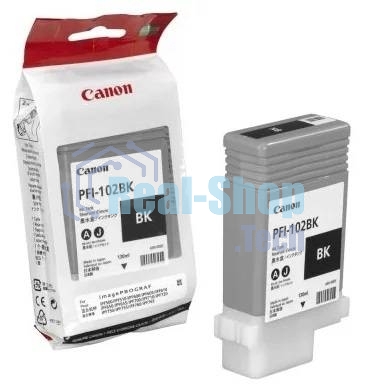 Картридж струйный Canon PFI-102Bk (0895B001) черный (130 мл.) для Canon iPF605, iPF610, iPF650, iPF655, iPF710, iPF750, iPF755, LP17, iPF510