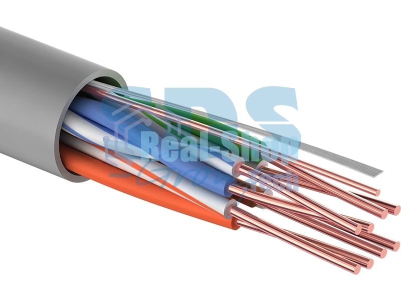Кабель UTP Rexant 4PR 24AWG, CU (медь), cat.5e, 100 МГц, PVC, серый, бухта 100 м