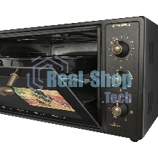 Мини-печь Maunfeld Мини-печь Maunfeld/ширина 60 см, механическое управление, 45 л,конвекция, черный+стекло,фурнитура бронза