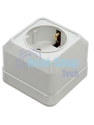 Розетка 1-м BOLLETO защ. шторки с заземл. накл. 7028х бел. ASD/IN HOME 4690612000954