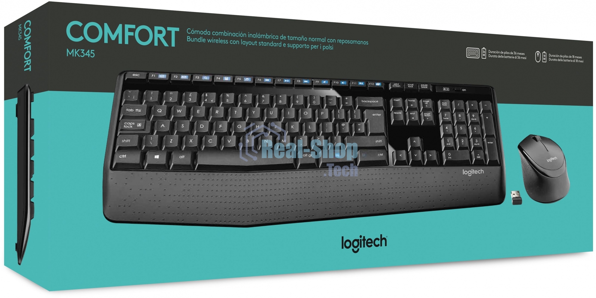 Комплект клавиатура + мышь Logitech MK345 клав:черный мышь:черный USB 2.0 беспроводная Multimedia
