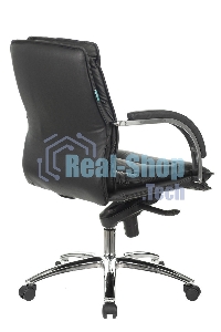 Кресло руководителя Бюрократ T-9927SL-LOW/BLACK черный, кожа, низкая спинка, крестовина хром