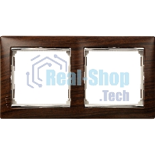 Рамка 2п гор ТемнДер/Сереб VLN