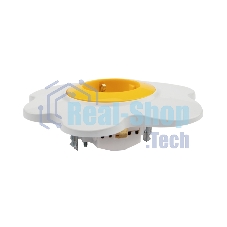 Розетка одноместная Kranz HAPPY Яичница скрытой установки, с заземлением и защитными шторками, желтая/белая