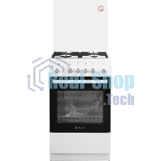 Плита комбинированная De Luxe 5040.41ГЭ (КР) ЧР белый, конфорок 4 шт, духовка 46 л, 50 см x 85 см x 50 см