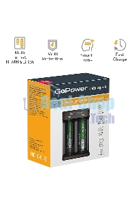 З/У для аккумуляторов GoPower LiCharger 4 Ni-MH/Ni-Cd/Li-ion/IMR 2 слота (1/100)