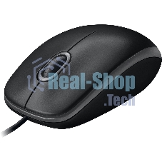 Мышь проводная Logitech B100 черный, 1000 dpi, USB, кнопки - 3