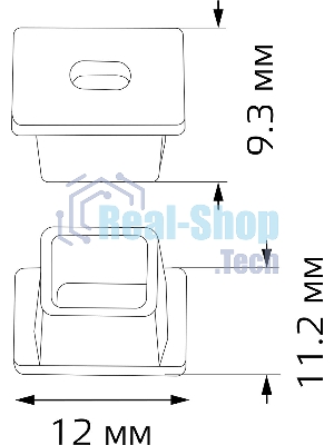 Заглушки для врезного профиля светодиодной ленты гл. 12мм (2 заглушки в пакете)