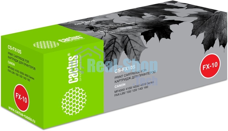 Картридж лазерный Cactus CS-FX10S черный (2000 стр.) для Canon MF4000/4100/4200/4600/FAX-L95/100/120