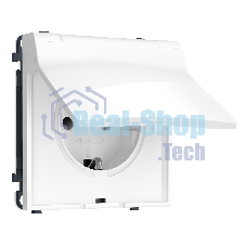 MS108010 Комплект механизма электрической розетки SIGMA Белый глянец 50Hz 2P+E с/з с/ш и крышкой IP44 16A-250V QUANT PRO (SP1080, PR141)