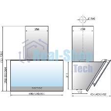 Вытяжка наклонная Elikor Рубин S4 50П-700-Э4Д черный, 49 см, 700 куб. м/ч, 52 дБ