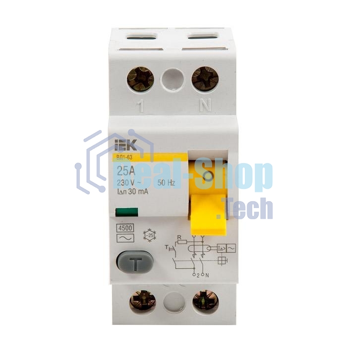 Выключатель дифференциального тока (УЗО) 2п 25А 30мА тип AC ВД1-63 ИЭК MDV10-2-025-030