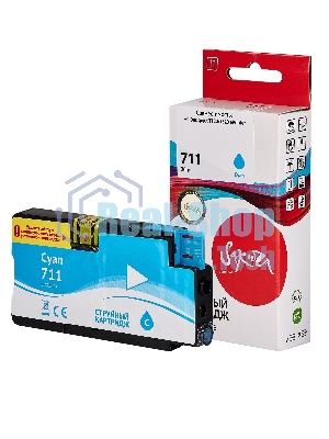 Картридж струйный Sakura CZ130A (№711 Cyan) для HP, голубой, 26 мл.