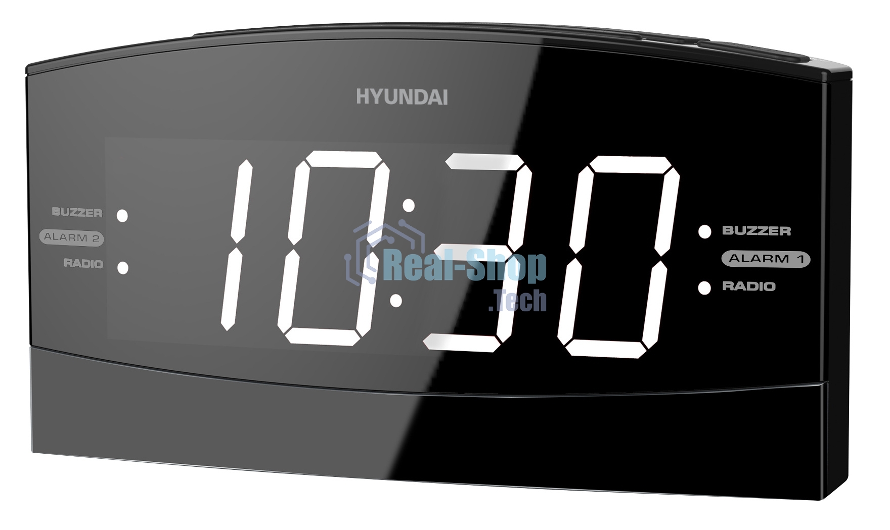 Радиобудильник Hyundai H-RCL238 черный LCD подсв:белая часы:цифровые FM