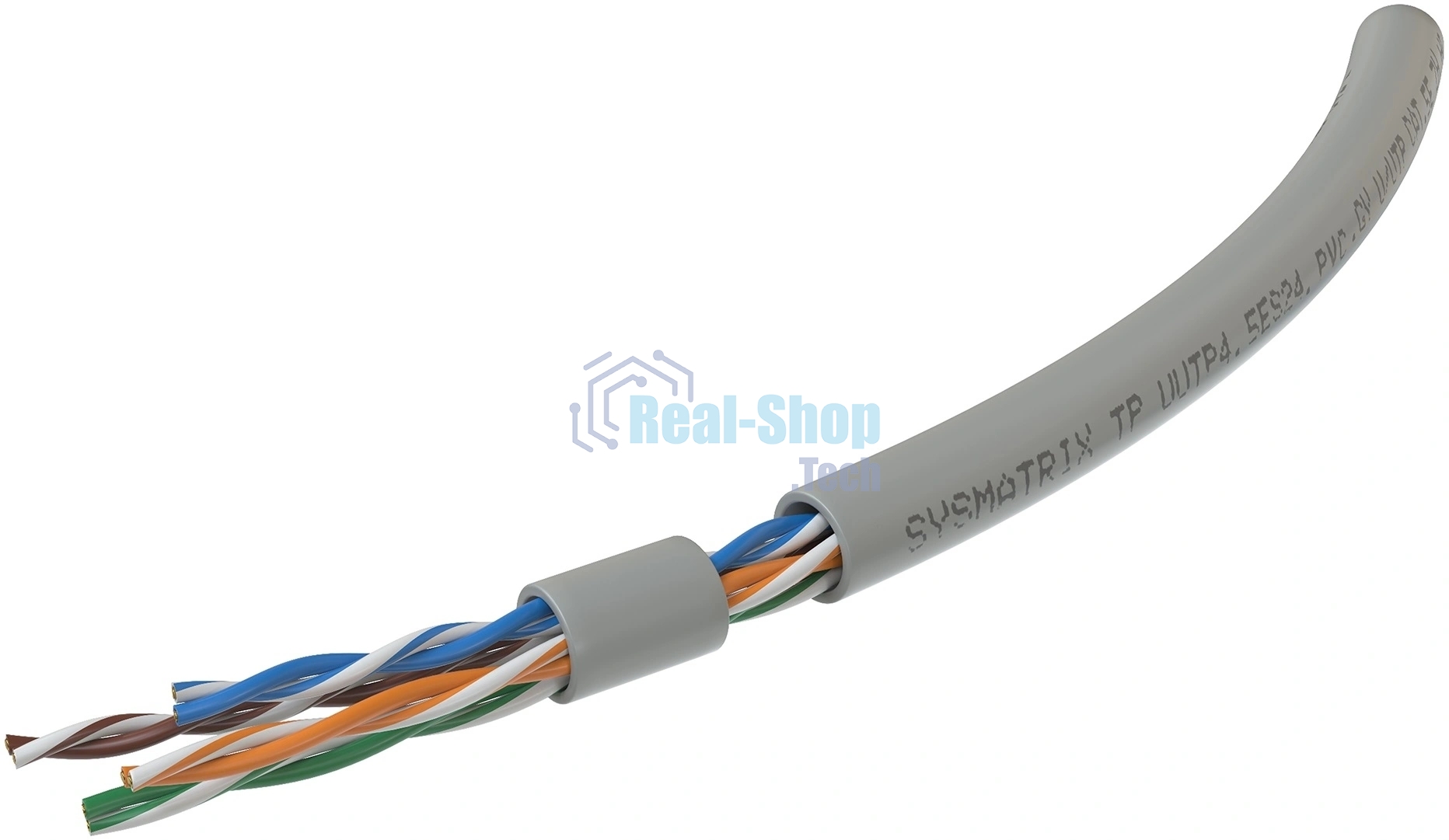 Кабель информационный Sysmatrix TP UUTP4.5ES24.PVC.GY305 кат.5E U/UTP 4 пары 0.5AWG нг(А)-LS внутренний 305м серый
