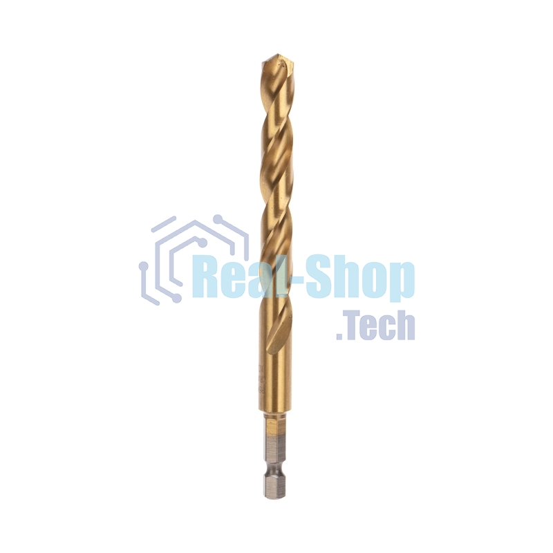 Сверло по металлу, 10мм, Р6М5, ТИТАН,шестигранный хвостовик (1 шт. в упаковке) DIN 338 Kranz