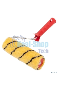 Валик Rexant полиакрил желтый с черной полосой, ворс 11 мм, ширина ролика 180 мм, бюгель 6 мм, Ø 42 мм