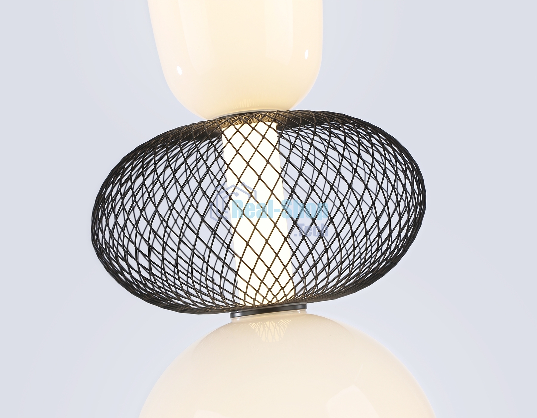 Подвесной светодиодный светильник Ambrella light LH11008 BK/FR черный/белый матовый 24W 3000K D220*570