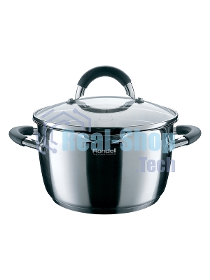 Кастрюля RONDELL RDS-025 Flaммe 5,7л RONDELL Кастрюля RDS-025 с/кр 24 см 5.7 л Flaммe. Диаметр 24см. Объем 5.7 л. Высококачественная пищевая сталь 18/10. Толщина стенок 0.6 мм. Тройное вштампованное, а затем вплавленное дно 5.0 мм. Комбинированная (зеркальная + матированная) обработка внешней поверхности. Отметки литража на внутренней поверхности посуды. Эргономичные крышка из термостойкого стекла со специальным ободком для удобного слива жидкости (2 диаметра отверстий). Ненагревающиеся ручки из нержавеющей стали с вставками из силикона. Надежное клепочное крепление. Плавный переход от дна к стенкам. Подарочная упаковка с ручкой. Буклет с рецептами. Подходит для всех видов плит и посудомоечной машины.