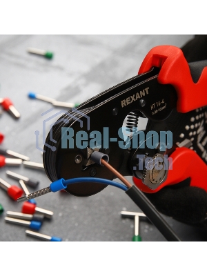 Кримпер Rexant HT 16-4 для обжима штыревых наконечников 0.08-16.0 мм² с регулятором прижимного усилия