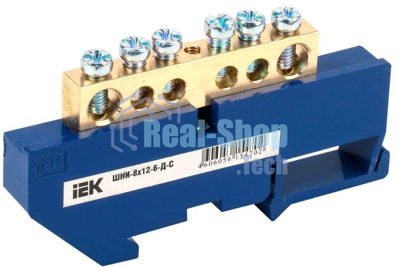 Шина нулевая на DIN-изол. ШНИ-8х12-6-Д-С ИЭК YNN10-812-6D-K07
