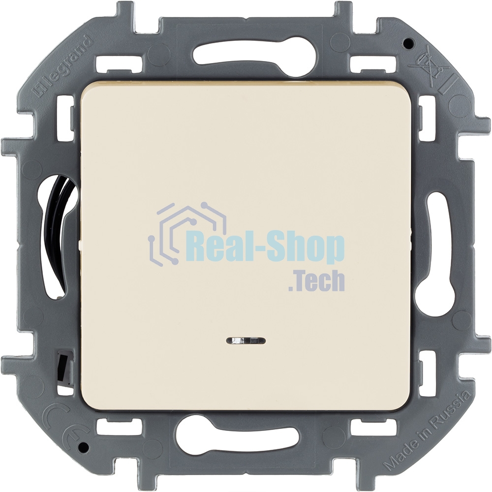 Выключатель 1-клавишный с подсветкой/индикацией 10AX 250 В слоновая кость