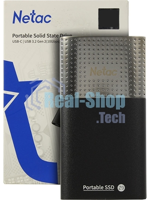 Внешний SSD Netac Z9, 2TB, USB 3.2 Gen 2 Type-C, R/W 550/480, черный