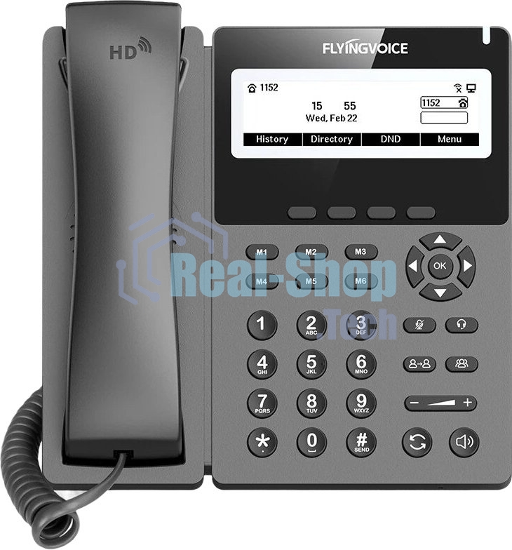 Телефон IP Flyingvoice P22P серый (упак.:1шт)