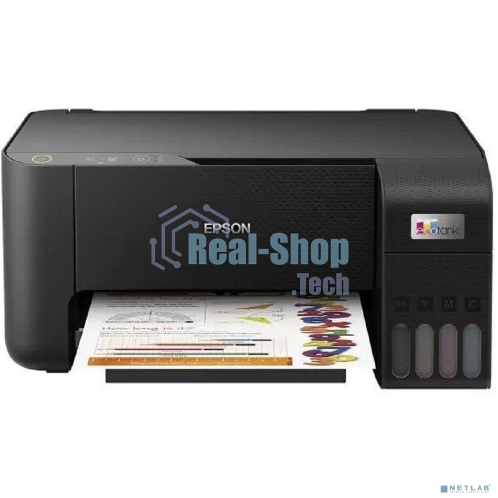 МФУ струйное Epson L3218 (C11CJ68512), принтер/сканер/копир, (A4, 5760x1440dpi, ч/б 33стр., цв. 18стр., USB, черный)