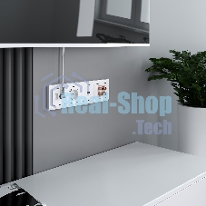 Розетка с заземлением, шторками и USB тип A+C (белый)