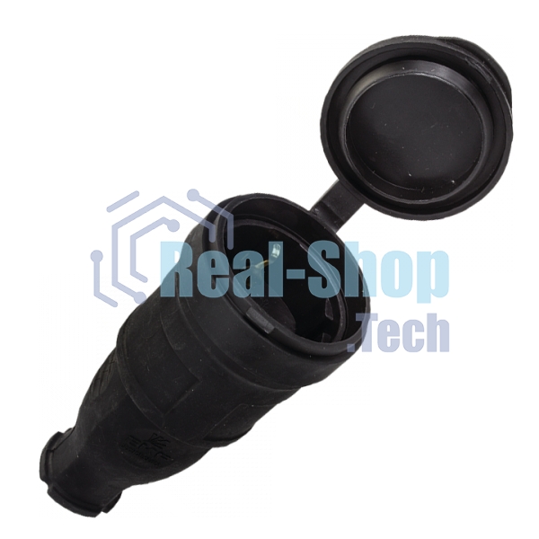 Розетка переносная 16А 230В 2P+PE с защ. крышкой IP44 каучук EKF RPS-012-16-230-44