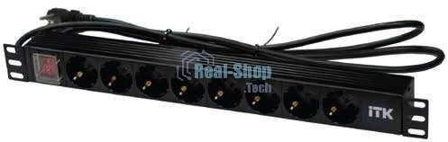 Блок распределения питания ITK PH12-8D1-P гор.размещ. 8xSchuko базовые 16A Schuko 2м