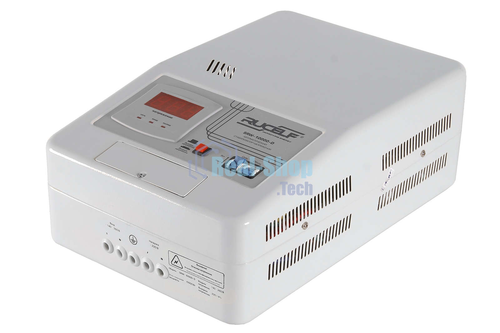 Стабилизатор RUCELF SRW-10000-Dоднофазный, цифровой 220В 10000ВА вх.:140-260Внастенный
